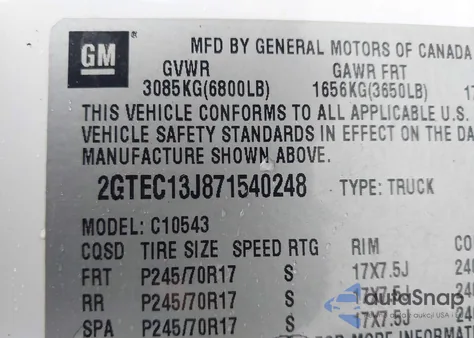 2007 GMC Sierra 1500 Slt z USA, uszkodzony, nr VIN 2GTEC13J871540248